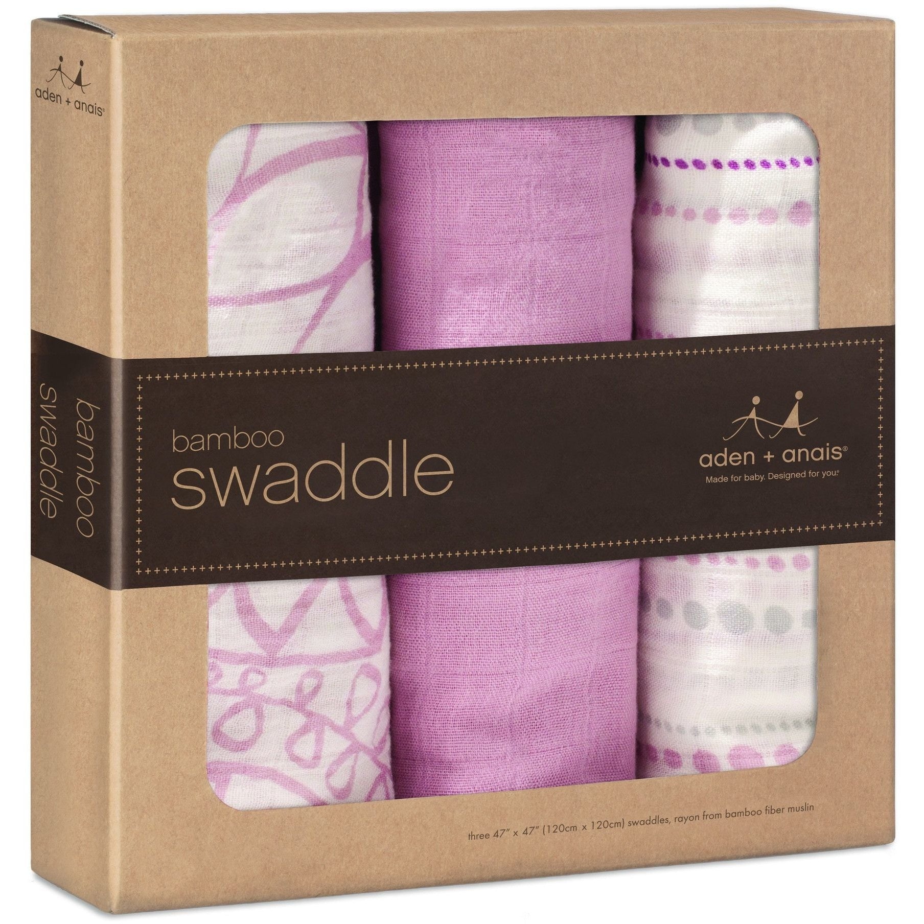 Aden and Anais Bamboo swaddle tranquility pink 3 Pack Carry Them Close