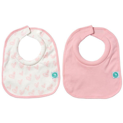 All4Ella Bibs Roll Neck (Set 2) - Hearts Pink - Clothing - All4Ella - Afterpay - Zippay Carry Them Close